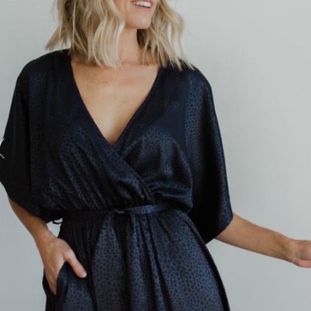 Baltic Born Blue Savannah Print Kimono Maxi Size XL NWT